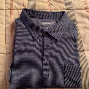 Toad & Co short sleeve polo shirt.